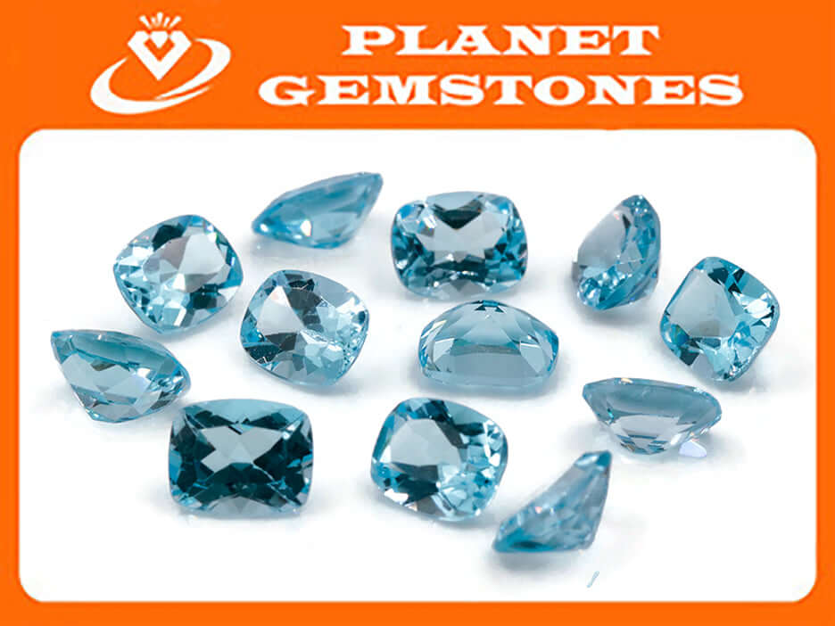 Topaz Cushion 10x8mm-Blue Topaz-Planet Gemstones