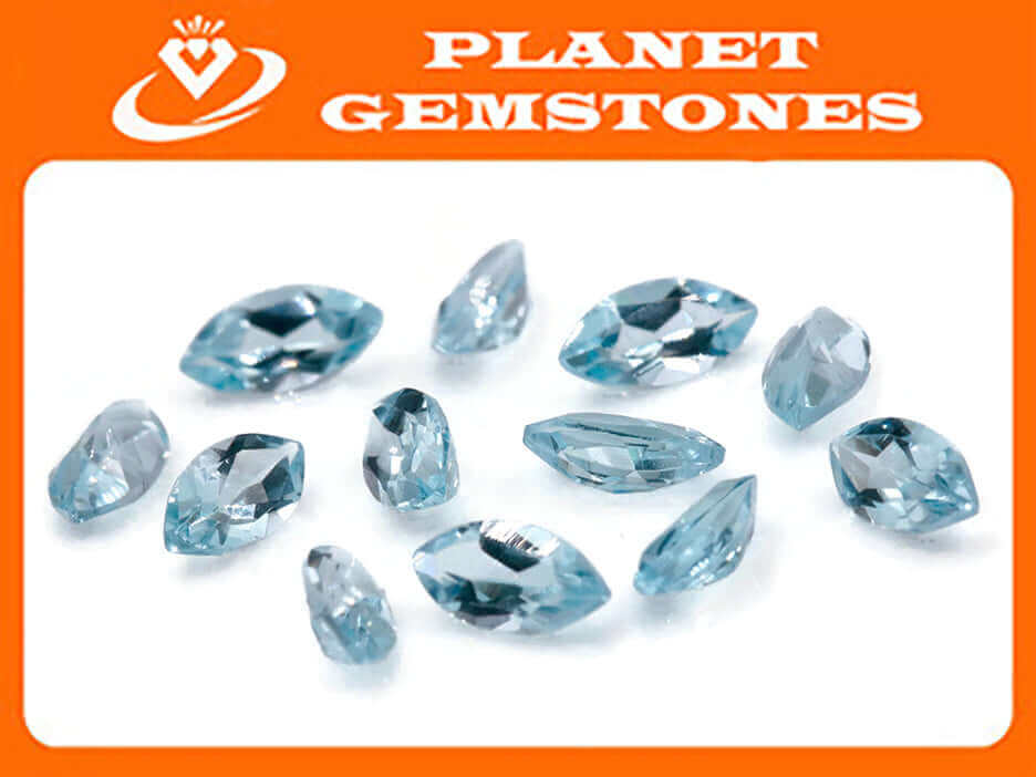 Natural Blue Topaz Gemstone Genuine Blue Topaz Faceted November Birthstone Blue Topaz Sky Blue Topaz Marquise 6x3mm 0.56ct sku 114610-Blue Topaz-Planet Gemstones
