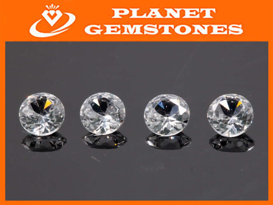 White sapphire Round 4mm-Planet Gemstones