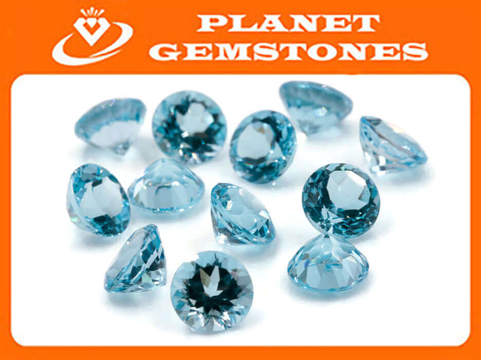Natural Blue Topaz Gemstone Genuine Blue Topaz Faceted November Birthstone Blue Topaz Sky Blue Topaz Round 9.00 mm 3.55ct SKU:114602-Blue Topaz-Planet Gemstones
