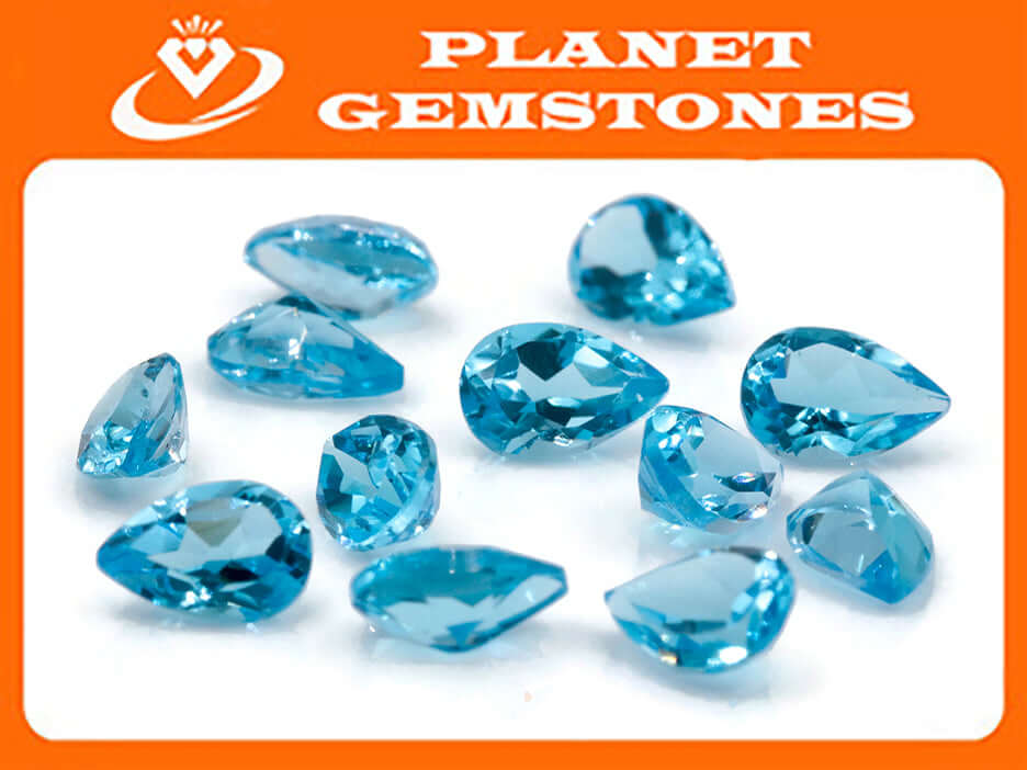 Topaz Oval 9x6mm-Blue Topaz-Planet Gemstones