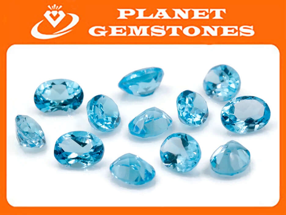 Natural Blue Topaz Gemstone Genuine Blue Topaz Faceted November Birthstone Blue Topaz Swiss Blue Topaz 8x6mm 1.54cts SKU:114470-Blue Topaz-Planet Gemstones