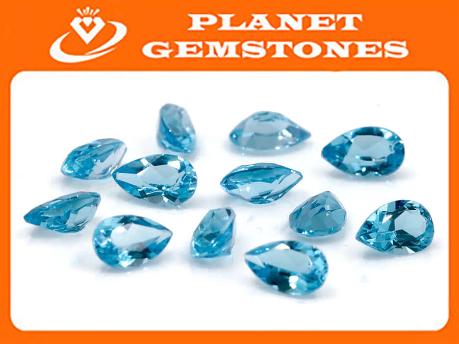 Topaz Pear 8x5mm-Blue Topaz-Planet Gemstones