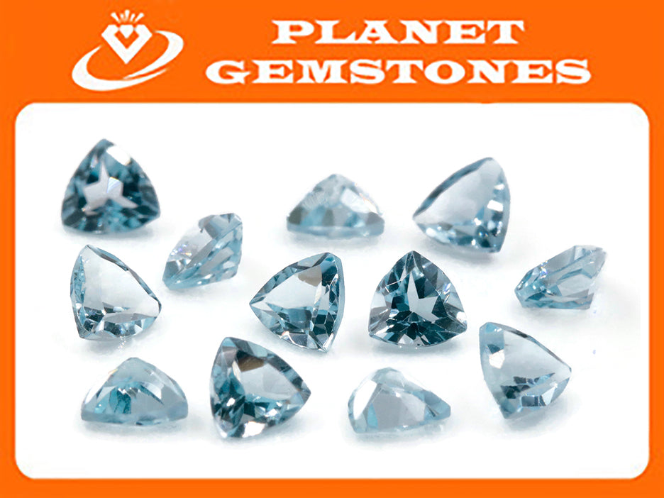 Natural Blue Topaz Gemstone Genuine Blue Topaz Faceted November Birthstone Blue Topaz Sky Blue Topaz Trillion 5mm 1.09cts SKU:114488-Blue Topaz-Planet Gemstones