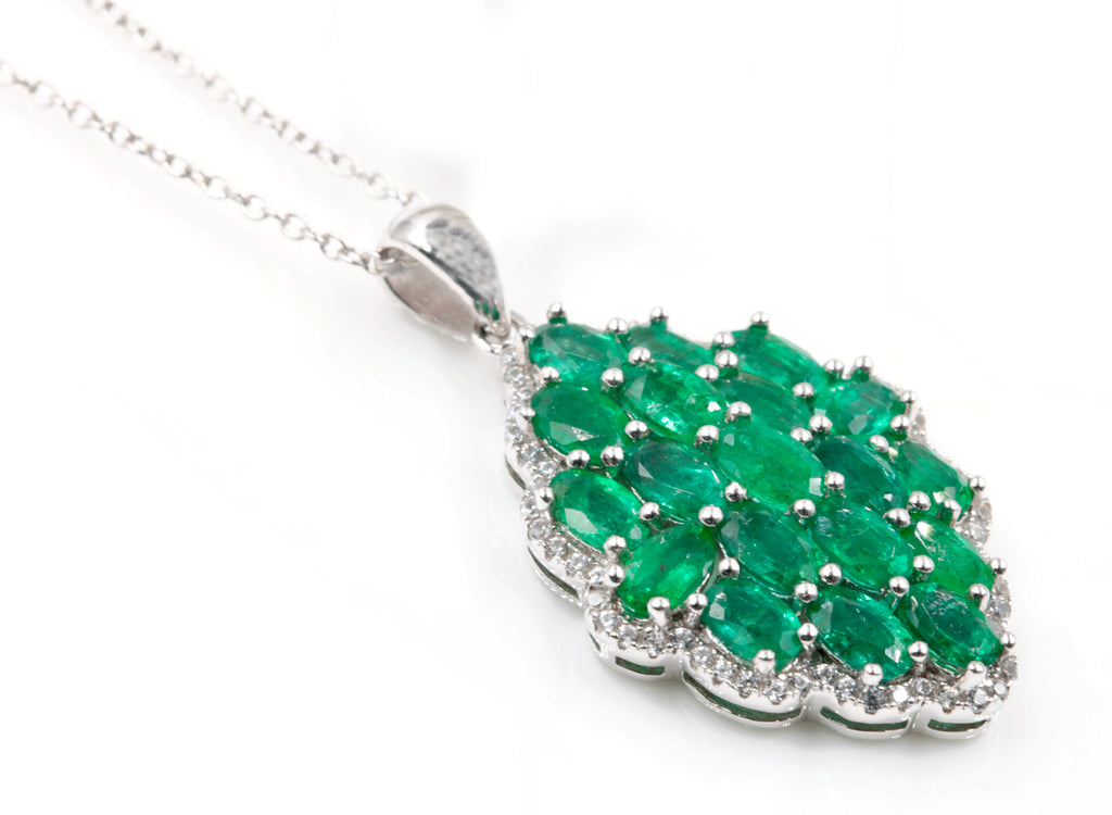 Natural Emerald Emerald Pendant Necklace SKU:6142033-Emerald-Planet Gemstones