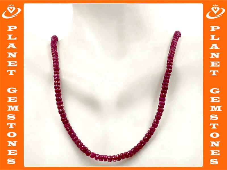 Natural Ruby Necklace Red Ruby Necklace Ruby Beads Red Gemstone beads Ruby stone beads SKU:6142173-Ruby-Planet Gemstones