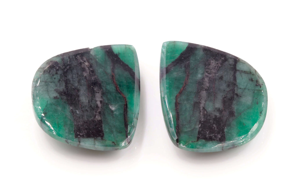 Natural Emerald Slice 28x26mm May Birthstone Emerald Green Natural Emerald Rose Cut Emerald Gemstone SKU:114519-Emerald-Planet Gemstones