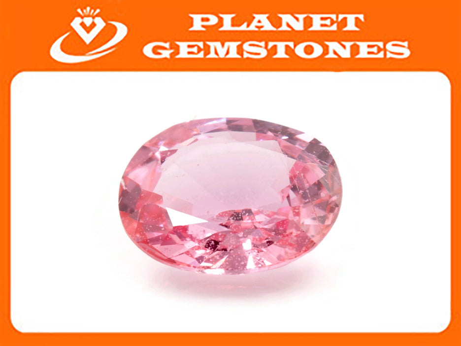 Natural Padparadscha sapphire 6.2x7.5mm 1.38ct Sapphire Gemstone Jewelry September Birthstone wedding gemstone SKU:112911-Planet Gemstones