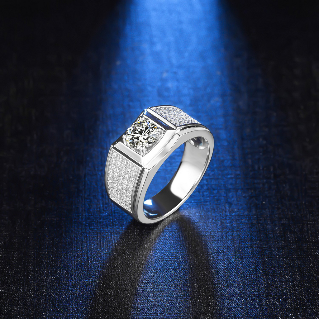 Moissanite Ring Moissanite Mens ring Mens Solitaire Ring Moissanite Solitaire Ring Promise ring Mens Ring Mens Wedding Ring mens Anniversary ring SKU:6142022-MENS RING-Planet Gemstones