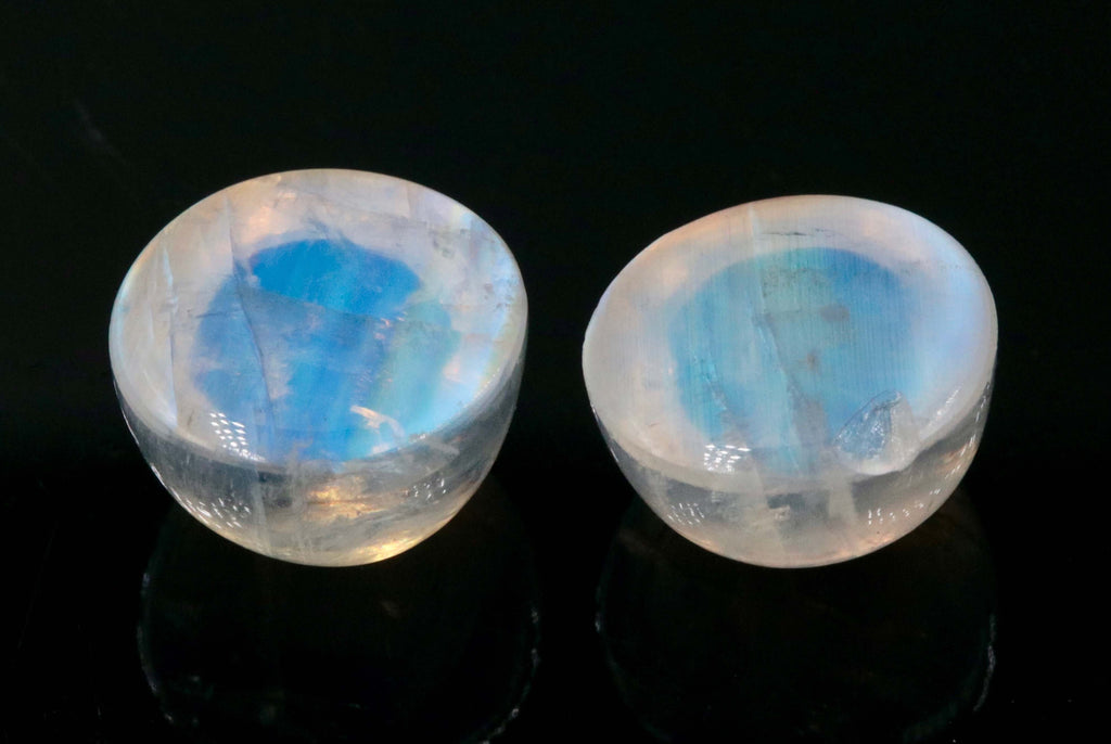 Natural Moonstone Blue moonstone Rainbow Moonstone June Birthstone Moonstone DIY jewelry Supplies Moonstone Cabs 12mm 15.74cts SKU:114592-Moonstone-Planet Gemstones