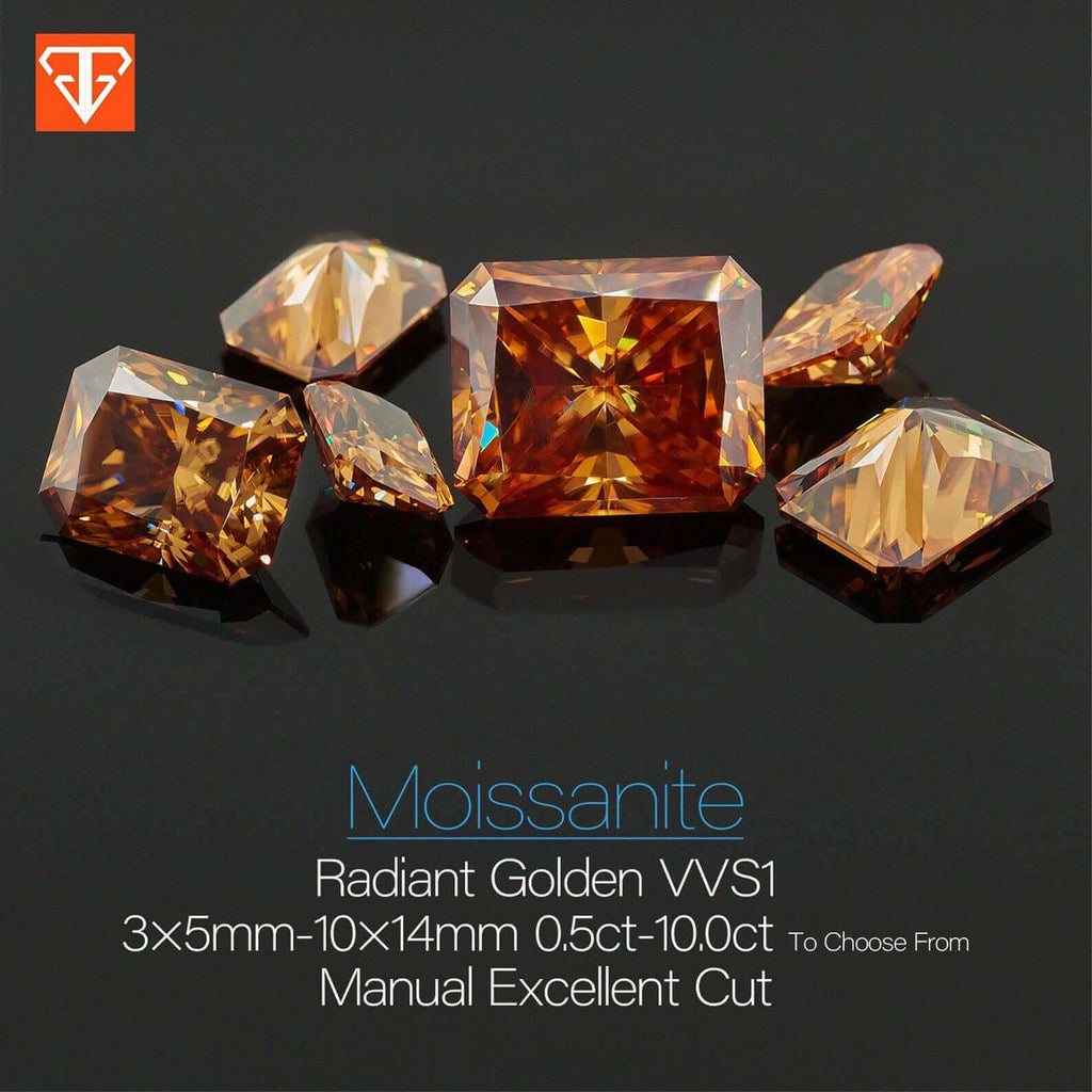Champagne Moissanite Radiant Cut-Moissanite-Planet Gemstones