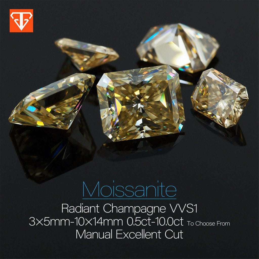 Yellow Moissanite Radiant Cut-Moissanite-Planet Gemstones