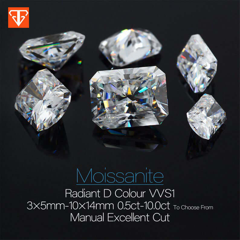 White Moissanite Emerald Cut-Moissanite-Planet Gemstones