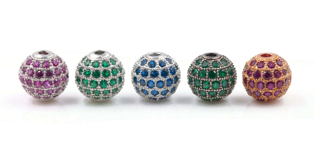 Micro Pave Beads Round 10mm-Beads-Planet Gemstones