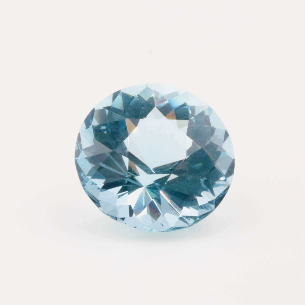 Natural Blue Aquamarine Faceted Gemstone Fine Round Cut Genuine Aquamarine March Birthstone Loose Round Aquamarine Stone 7.12 ct SKU 115564-Aquamarine-Planet Gemstones