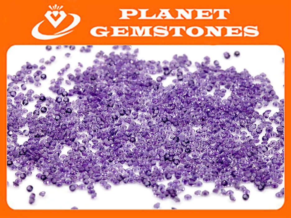 Natural Amethyst February Birthstone Amethyst gemstone Amethyst MELEE, Faceted Round 12PCS SET 1.5mm 0.20cts SKU:114646-AMETHYST-Planet Gemstones