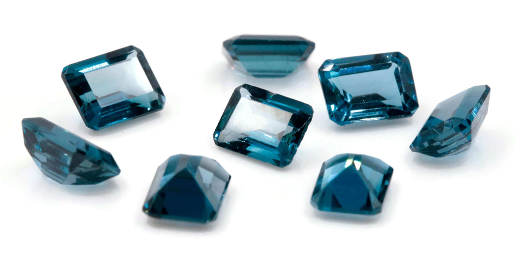 Topaz Emerald cut 8x6mm-Blue Topaz-Planet Gemstones