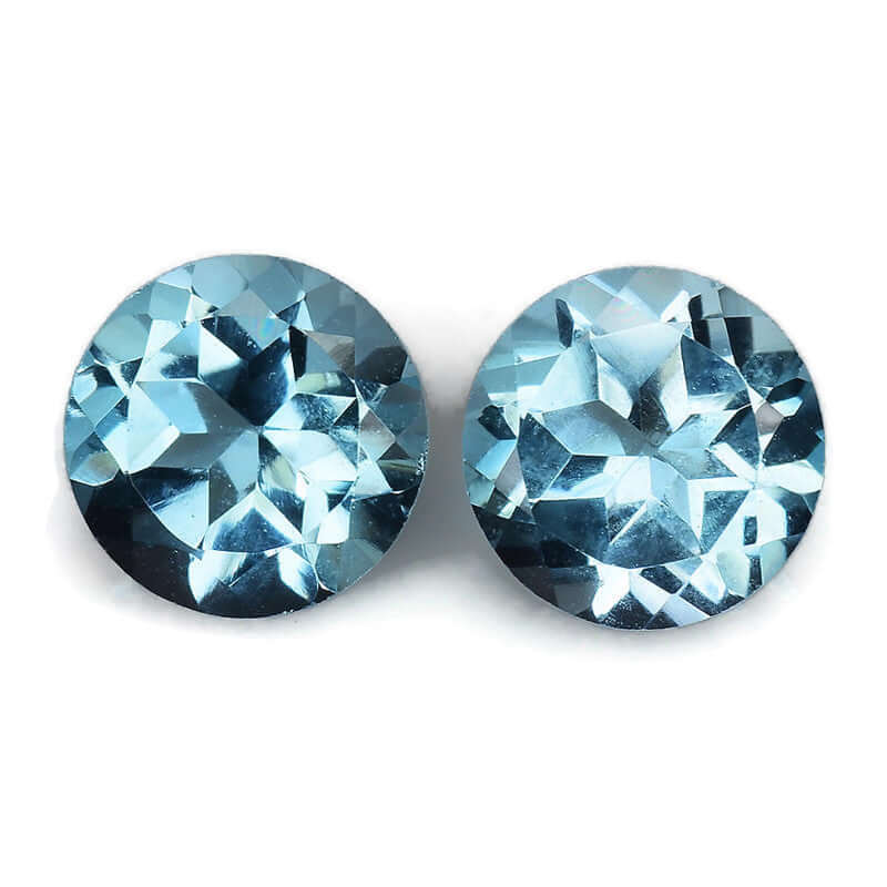 Topaz Round 6mm-Blue Topaz-Planet Gemstones