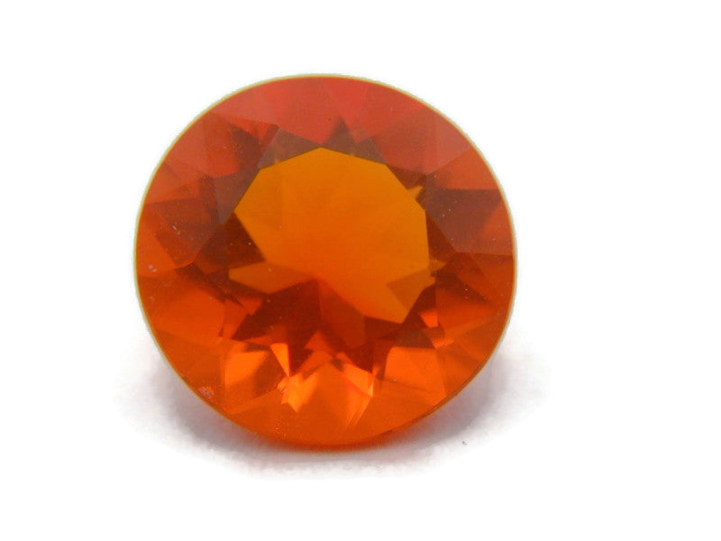 Natural Fire Opal Mexican Fire Opal October birthstone Fire Opal Gemstone Faceted Fire Opal Fire Loose Stone Round 7.8mm 1.20 cts SKU:105175-opal-Planet Gemstones