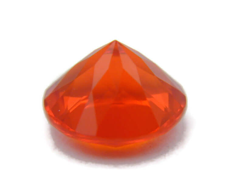 Natural Fire Opal Mexican Fire Opal October birthstone Fire Opal Gemstone Faceted Fire Opal Fire Loose Stone Round 7.1mm 0.93 cts SKU:105201-opal-Planet Gemstones