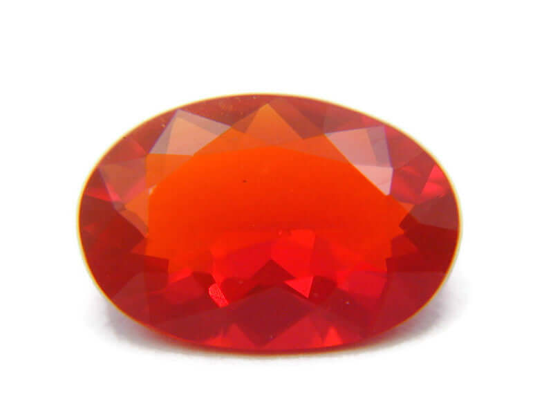 Natural Fire Opal Mexican Fire Opal October birthstone Fire Opal Gemstone Faceted Fire Opal Fire Loose Stone Oval 10x7mm 1.36 cts SKU:105203-opal-Planet Gemstones