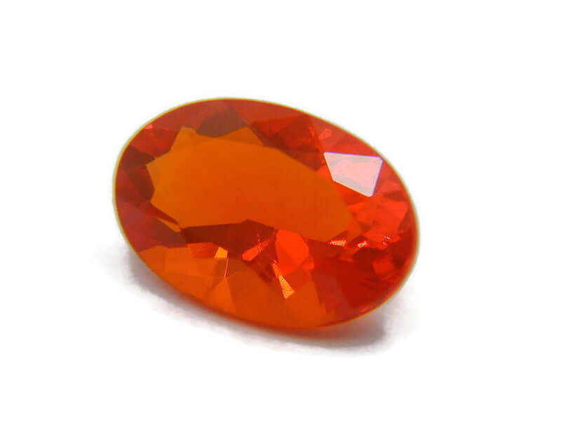 Natural Fire Opal Mexican Fire Opal October birthstone Fire Opal Gemstone Faceted Fire Opal Fire Loose Stone Oval 12x8mm 2.18 cts SKU:105205-opal-Planet Gemstones