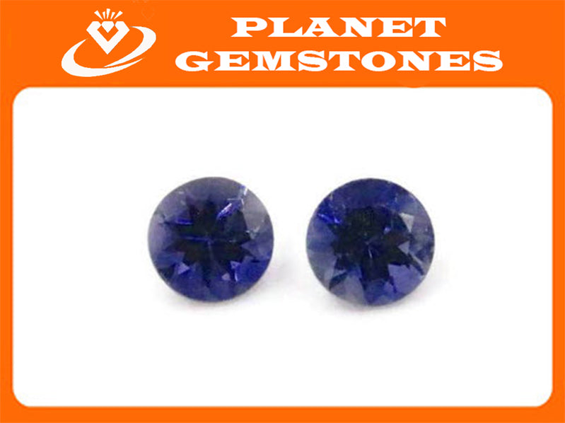 Natural Iolite Gemstone Faceted Iolite Stone Iolite Round Loose Iolite Vettrigemsusa 6mm Iolite Loose Stone DIY Jewelry Supplies-Planet Gemstones