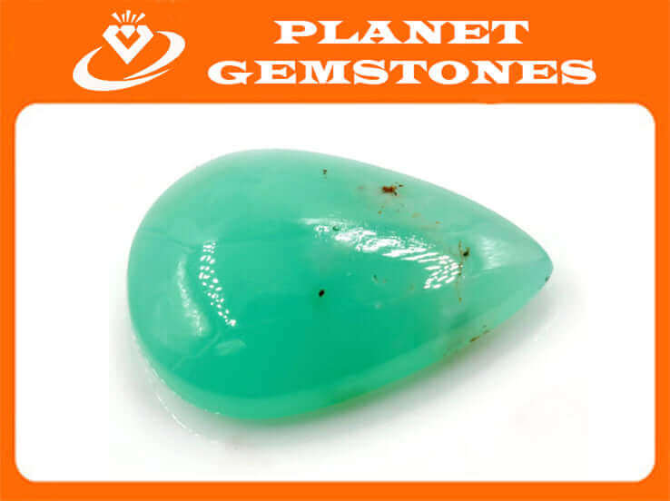 Green Chrysophrase Natural Cabochon Chrysophrase gemstone Chrysophrase loose stone DIY Green Chrysophrase PE 23x16mm Approx 15ct SKU:113204-Planet Gemstones