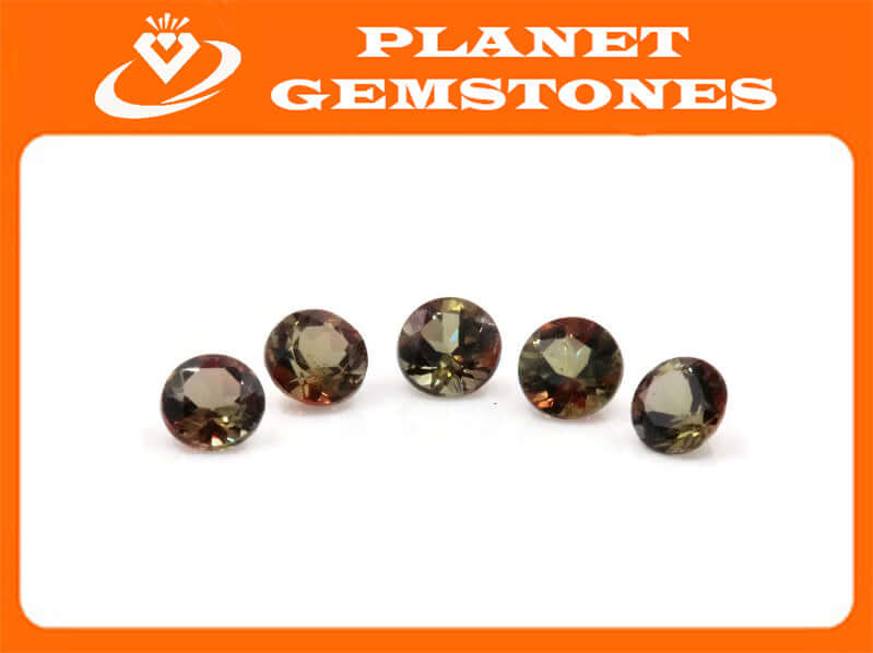 Natural Andalusite Andalusite Gemstone Genuine Andalusite Poor Man Alexandrite Faceted Andalusite DIY ANDALUSITE 5PCS SET 4mm 1.35ct-Planet Gemstones