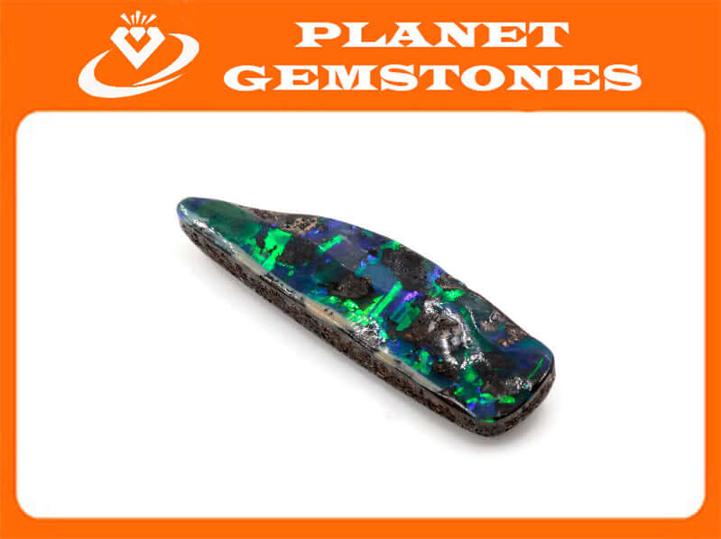 Natural Australian Boulder Opal Genuine Opal Stone Aussie Boulder Opal Stone 8ct, 23x8mm DIY Jewelry Supplies-Planet Gemstones