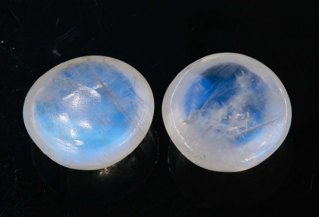 Natural Moonstone Blue moonstone Rainbow Moonstone June Birthstone Moonstone DIY jewelry Supplies Moonstone Cabs 18.6mm 37.13cts SKU:114593-Moonstone-Planet Gemstones