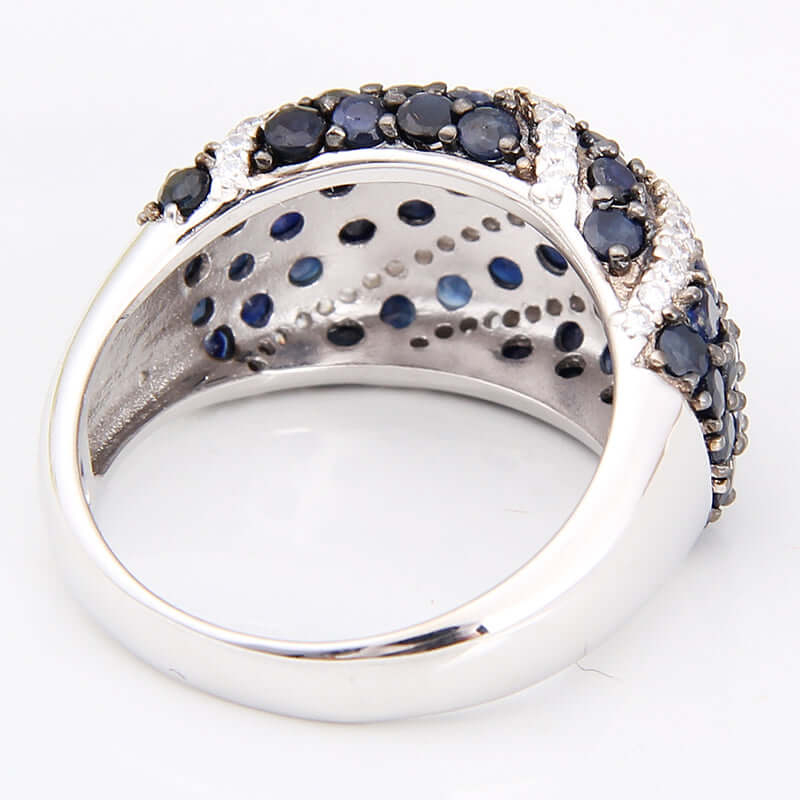 Women's Ring Sapphire Ring Sapphire band unique Sterling Silver ring Sapphire ring promise ring Sapphire stone ring SKU: 6142156-RING-Planet Gemstones