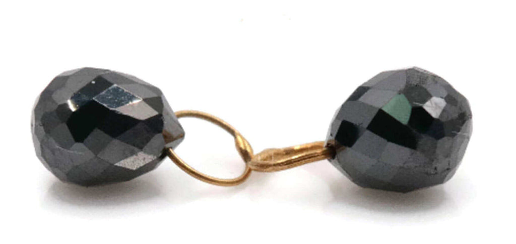 Black Diamond Diamond Briolette Black Diamond Beads Black Diamond Drops Natural Black Diamond For April Beads 18KT YG 5X3MM 1.30Ct-Planet Gemstones