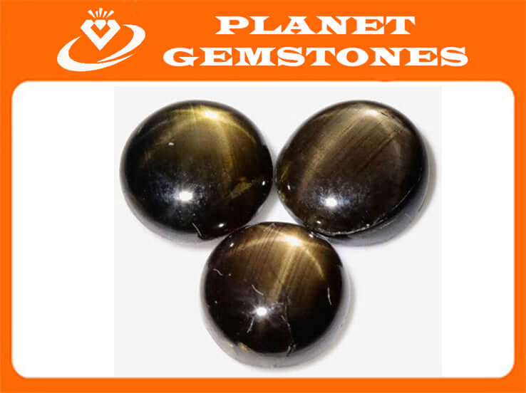 Natural Sapphire Star Sapphire Black Star Sapphire September Birthstone Golden Star Sapphire DIY Jewelry Supplies RD 3ct 8mm-Planet Gemstones