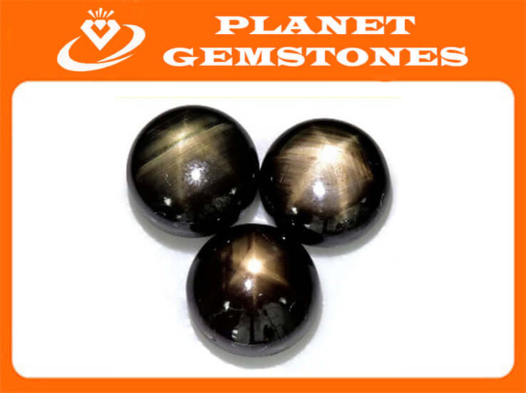 Natural Sapphire Star Sapphire Black Star Sapphire September Birthstone Golden Star Sapphire DIY Jewelry RD 4.3ct 9mm-Planet Gemstones