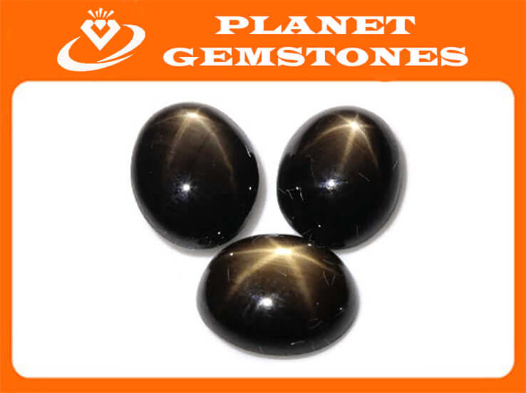 Natural Sapphire Star Sapphire Black Star Sapphire September Birthstone Golden Star Sapphire DIY Jewelry Supply 3.9ct 10x8mm-Planet Gemstones