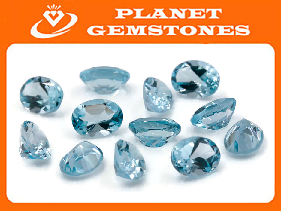 Topaz Oval 8x6mm-Blue Topaz-Planet Gemstones