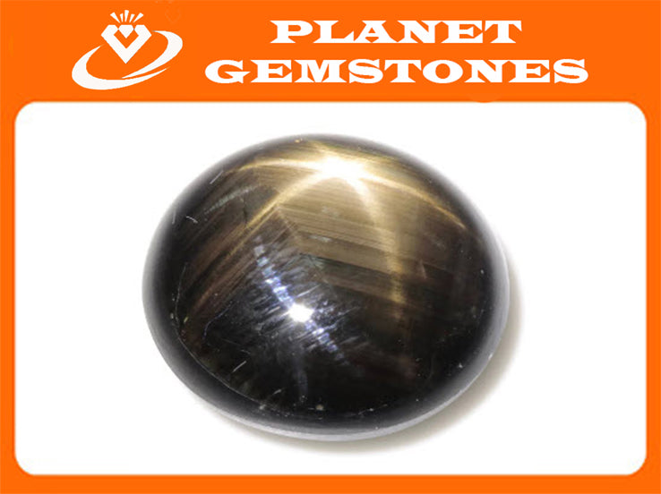 Natural Sapphire Star Sapphire Black Star Sapphire September Birthstone Golden Star Sapphire RD 19.97ct 16x14mm DIY Jewelry Supplies-Planet Gemstones
