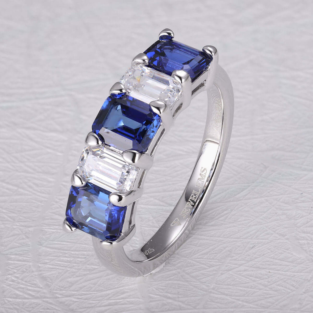 Elegant sapphire reversible ring for women