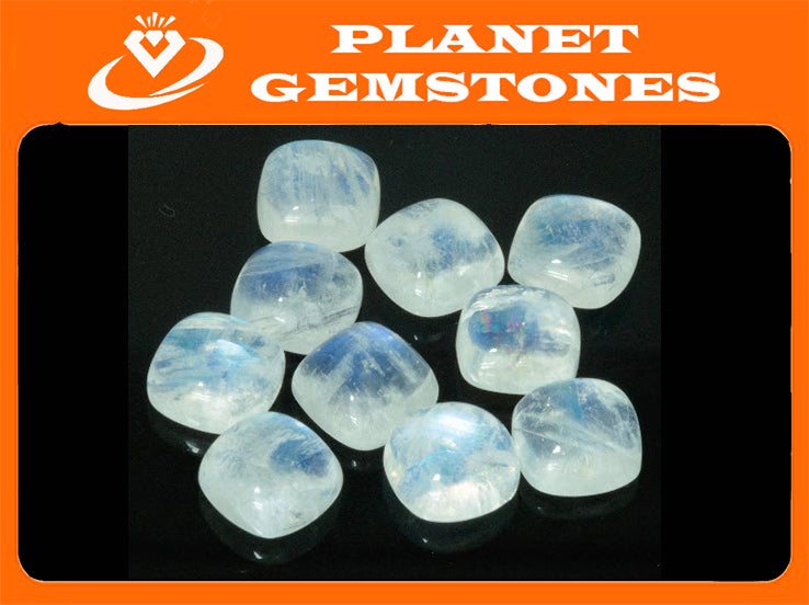 Moonstone cabs 10mm-Planet Gemstones