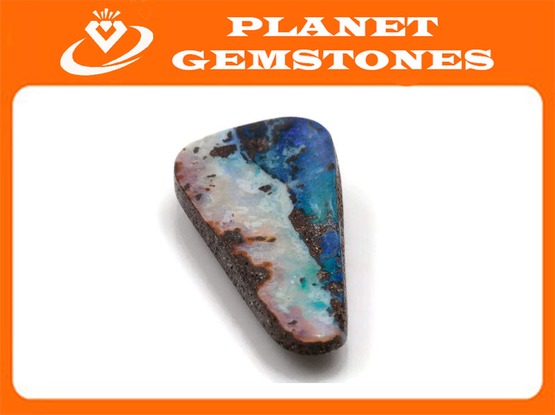Natural Australian Boulder Opal Genuine Opal Stone Aussie Boulder Opal Stone 13ct, 26x15mm DIY Jewelry Supplies-Planet Gemstones