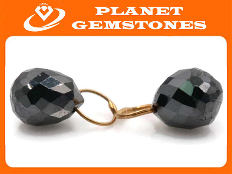 Black Diamond Diamond Briolette Black Diamond Beads Black Diamond Drops Natural Black Diamond For April Beads 18KT YG 4X3MM 1.38CT-Planet Gemstones