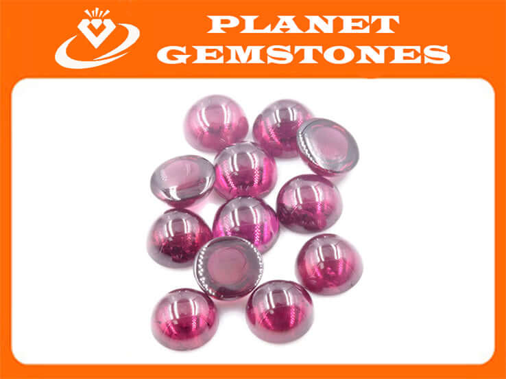Garnet Natural Garnet January Birthstone Purple Garnet Garnet gemstone Rhodolite Garnet Garnet cabochon Red garnet DIY 7mm 1.97ct-Planet Gemstones