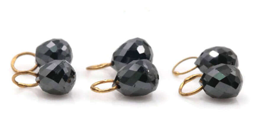 Black Diamond Briolette 4x3mm-Planet Gemstones