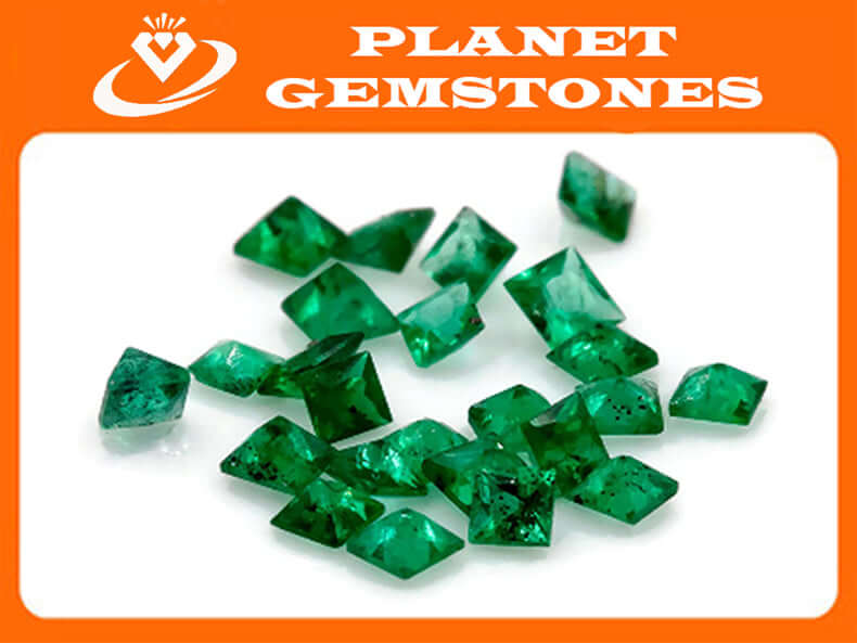 Emerald Natural Emerald May Birthstone Zambian Emerald square cut Emerald Emerald Gemstone 0.080ct 1.75mm Emerald green 3PCS-Emerald-Planet Gemstones