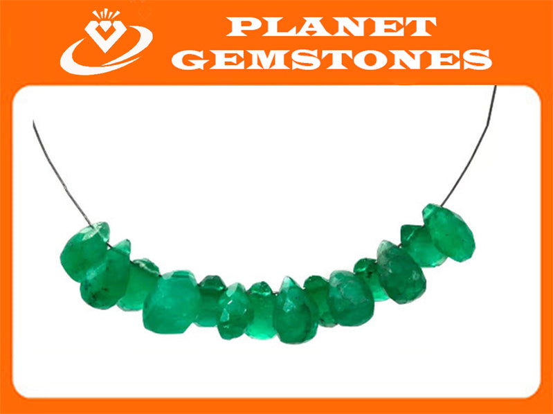 Natural Emerald Necklace Green Emerald Necklace Emerald Beads Green Gemstone beads Emerald stone beads emerald gemstone beads 1ct 5-10mm-Emerald-Planet Gemstones