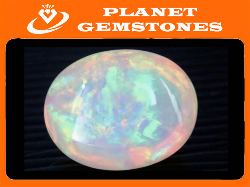 Natural Opal Ethiopian Opal Loose Ethiopian Opal Natural Welo Opal Rainbow Fire Opal Ethiopian Opal Cabochon Ethiopian Opal 19x15mm-Planet Gemstones