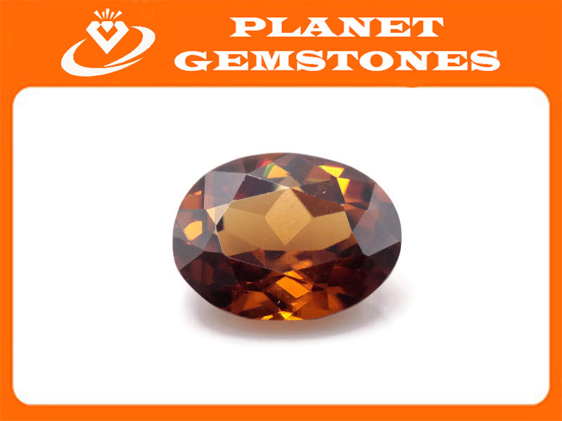 Champagne Zircon Oval shape-Planet Gemstones