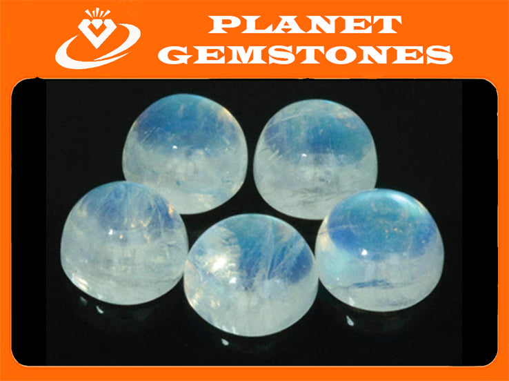 Moonstone cabs 12mm-Planet Gemstones