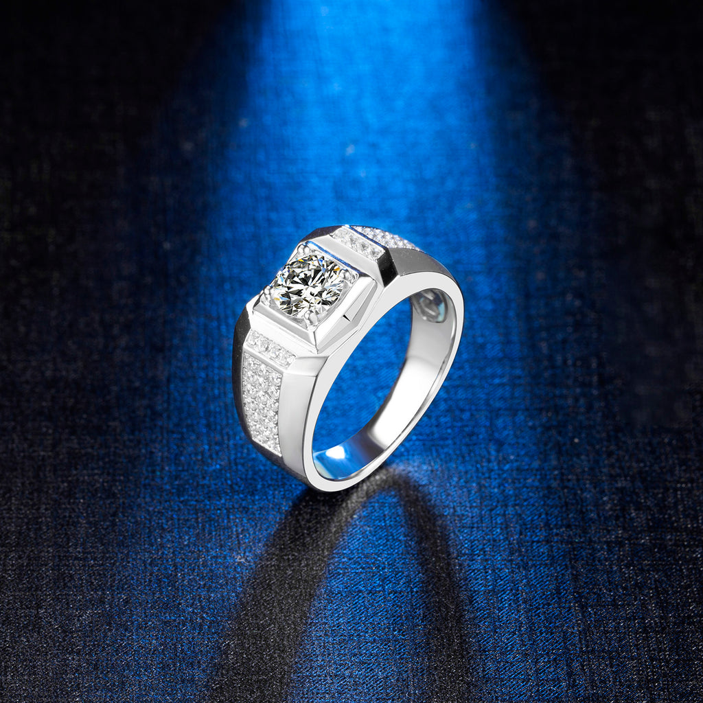 Moissanite Ring Moissanite Mens ring Solitaire Ring Mens Solitaire Ring Promise ring, Mens Ring, Mens Wedding Ring Mens Engagement ring SKU:6142024-MENS RING-Planet Gemstones